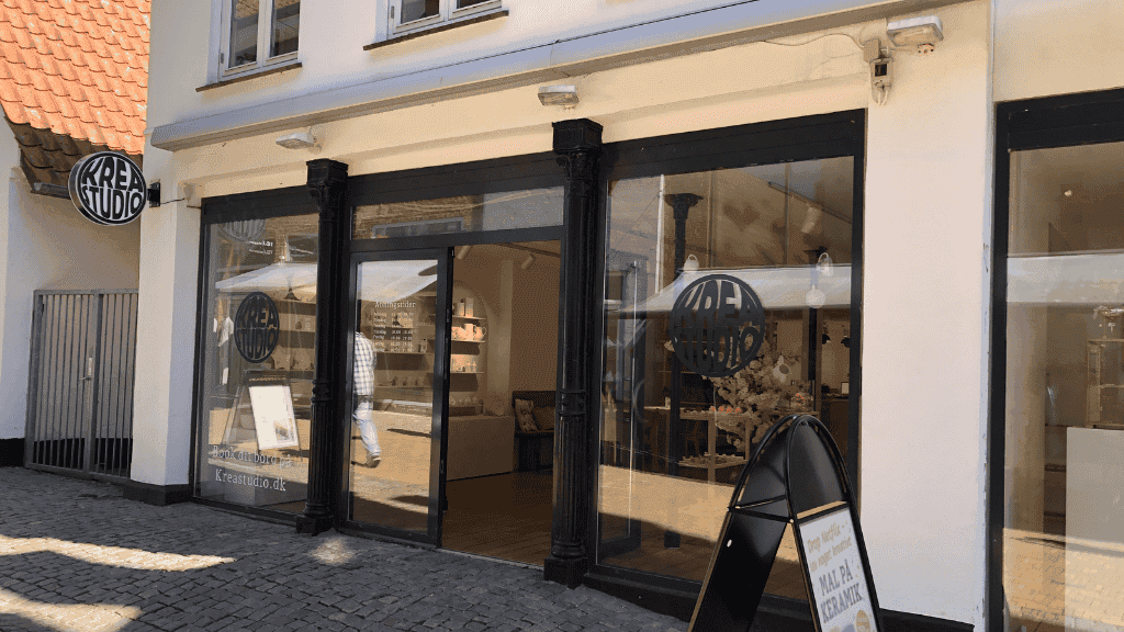 KreaStudio in the pedestrian street of Aabenraa